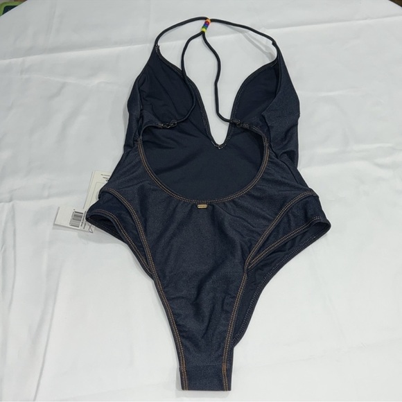 Rip Curl Dalias Denim Skimpy One Piece Swimsuit, SMALL - Picture 3 of 11